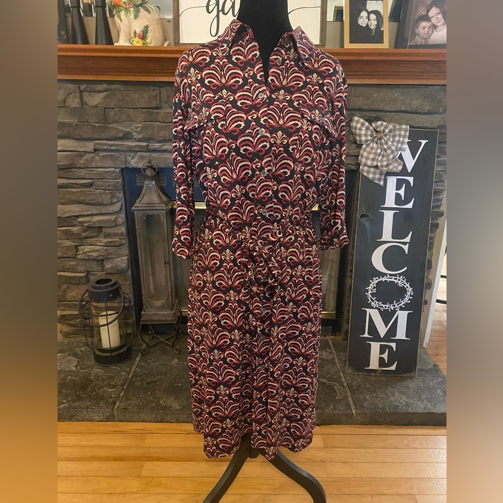 J. McLaughlin Shirt Dress with Waist Belt Tie